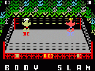 Body Slam Super Pro Wrestling title screen for Intellivision